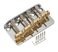 Musiclily Pro 19mm Classico Standard Ponte Basso Elettrico 4 Corde con Selle in Ottone e Piastra in Acciaio per Precision Jazz Bass, Cromato