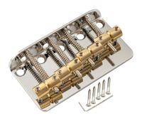 Musiclily Pro 19mm Classico Standard Ponte Basso Elettrico 5 Corde con Selle in Ottone e Piastra in Acciaio per Precision Jazz Bass, Nickel