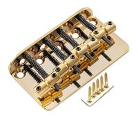 Musiclily Pro 19mm Classico Standard Ponte Basso Elettrico 5 Corde con Selle in Ottone e Piastra in Acciaio per Precision Jazz Bass, Dorato