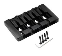 Musiclily Pro 19mm Pre-Radiato Ponte Basso in Zinco Duro per Basso Elettrico 4 Corde, Nero