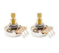 Musiclily Pro 2Pcs A1M Brass Metric Split Shaft Audio Taper Guitar Potentiometer