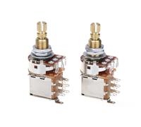Musiclily Pro 2Pcs Brass Full Metric Push Push A500K Audio Taper Potentiometers