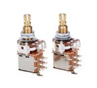 Musiclily Pro 2Pcs Brass Full Metric Push Push B500K Linear Taper Potentiometers