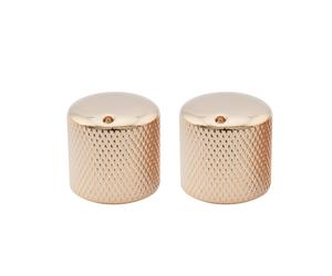 Musiclily Pro 2Pcs Gold Metric Steel Push-on Dome Knobs For Import Guitar Bass