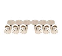 Musiclily Pro 3R3L Set Meccaniche Autobloccanti 18:1 Ratio Locking Tuners con Paletta Esagonale Grande Vite 45° per Chitarra Elettrica Acustica, Nickel