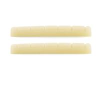 Musiclily Pro 40,5x3x5mm Capotasto in Osso Pre-scanalato Fondo Piatto per Chitarra Elettrica 6 Corde Squier Affinity Strat Tele, Non Sbiancato (Set di 2)
