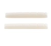 Musiclily Pro 40,5x3x5mm Capotasto in Osso Pre-scanalato Fondo Piatto per Chitarra Elettrica 6 Corde Squier Affinity Strat Tele, Bianco (Set di 2)