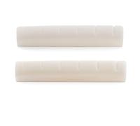 Musiclily Pro 44x5x9mm Capotasto in Osso Pre-scanalato Fondo Piatto per Chitarra Acustica 6 Corde YA Style L Series, Bianco (Set di 2)