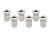 Musiclily Pro 4mm Montaggio Top Boccole Passacorde in Acciaio String Ferrules per Chitarra Elettrica, Nickel (Set di 6)
