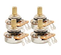 Musiclily Pro 4Pcs A250K Brass Inch Solid Shaft Audio Taper Guitar Potentiometer