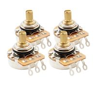 Musiclily Pro 4Pcs A250K Brass Inch Split Shaft Audio Taper Guitar Potentiometer