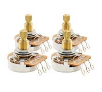 Musiclily Pro 4Pcs A250K Brass Metric Coarse Split Shaft Audio Taper Guitar Pots