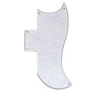 Musiclily Pro 5 Fori Battipenna Half Face per Chitarra Elettrica EPI China Made SG Standard 61, 4 strati White Pearl