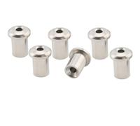 Musiclily Pro 5mm Montaggio Top Boccole Passacorde in Acciaio String Ferrules per Chitarra Elettrica, Nickel (Set di 6)