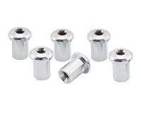 Musiclily Pro 5mm Montaggio Top Boccole Passacorde in Acciaio String Ferrules per Chitarra Elettrica, Cromato (Set di 6)