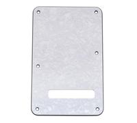 Musiclily Pro 6 Fori ST Piastra Posteriore Tremolo per Chitarra Elettrica Squier Sonic Strat HSS, 4 strati White Pearl