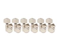 Musiclily Pro 6 in Linea 2-Pin Set Meccaniche Autobloccanti 18:1 Ratio Locking Tuners con Paletta Esagonale per Chitarra Elettrica Fender Strat Tele, Nickel