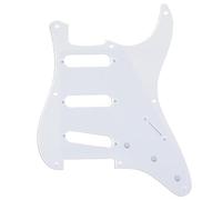 Musiclily Pro 8 Fori 50s 57 Stile Vintage SSS Chitarra Battipenna Strat Pickguard per American Stratocaster, 1 strato Bianco