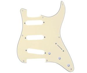 Musiclily Pro 8 Fori 50s 57 Stile Vintage SSS Chitarra Battipenna Strat Pickguard per American Stratocaster,3 strati Crema