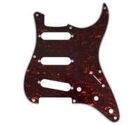 Musiclily Pro 8 Fori Battipenna ST SSS Pickguard 4 strati Red Tortoise | per Chitarra Elettrica 2008-2019 China Squier Classic Vibe SQ CV 50s Reissue Vintage Strat Style
