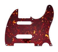 Musiclily Pro 8 Fori SS Tele Battipenna per Chitarra Elettrica USA/Mexico Fender Deluxe Nashville Telecaster, 4 Strati Tartarugato Vintage