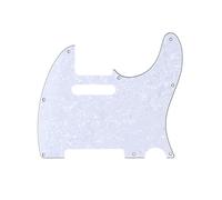 Musiclily Pro 8 Fori Battipenna Tele Pickguard per JPN Made Fender Japan Telecaster, 4 strati White Pearl