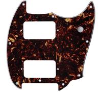 Musiclily Pro 9 Fori Round Corner HH Battipenna 2 Pick up Humbucker Pickguard per Chitarra Elettrica Squier Bullet Series Mustang, 4 Strati Tartarugato
