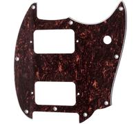 Musiclily Pro 9 Fori Round Corner HH Battipenna 2 Pick up Humbucker Pickguard per Chitarra Elettrica Squier Bullet Series Mustang, 4 Strati Red Tortoise