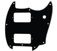 Musiclily Pro 9 Fori Round Corner HH Battipenna 2 Pick up Humbucker Pickguard per Chitarra Elettrica Squier Bullet Series Mustang, 3 Strati Nero