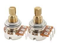 Musiclily Pro A250K+B250K Mini Potenziometro Ottone Metrico Split Standard Shaft 9,5mm Audio Lineare Taper Pots per Chitarra Elettrica ST Tele PB JB Basso (Set di 1A1B)