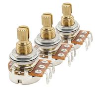 Musiclily Pro A250K Mini Potenziometro Ottone Metrico Split Split Standard Shaft 9,5mm Audio Taper Pots per Chitarra Elettrica ST Tele PB JB Basso (Set di 3)