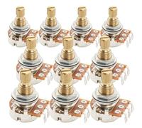 Musiclily Pro A25K Mini Potenziometro Ottone Metrico Split Standard Shaft 9,5mm Audio Taper Pots per Pickup Attivi Chitarra Elettrica Basso (Set di 10)