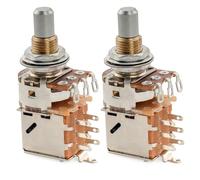 Musiclily Pro A500K Potenziometro Push-Pull Ottone Metrico Solid Standard Shaft 9,5mm Audio Taper Pots per Chitarra Elettrica Basso (Set di 2)