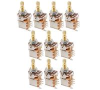 Musiclily Pro A500K Potenziometro Push Push Ottone Metrico Split Standard Shaft 9,5mm Audio Taper Pot per Chitarra Elettrica Basso (Set di 10)