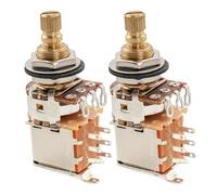 Musiclily Pro A500K Potenziometro Push-Push Ottone Split Standard Shaft 3/8“ Audio Taper Pots per Chitarra Elettrica Basso (Set di 2)