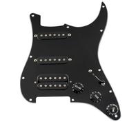 Musiclily Pro Auto-Split HSS Battipenna Precablato Pre-Wired Loaded Pickguard con Artec Alnico 5 Pickups per Chitarra Elettrica tipo Strato, 3 strati Nero
