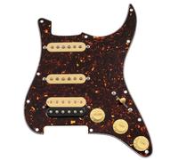 Musiclily Pro Auto-Split HSS Battipenna Precablato Pre-Wired Loaded Pickguard con Artec Alnico 5 Pickups per Chitarra Elettrica tipo Strato, 4 strati Tartarugato