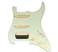 Musiclily Pro Auto-Split HSS Battipenna Precablato Pre-Wired Loaded Pickguard con Artec Alnico 5 Pickups per Chitarra Elettrica tipo Strato, 3 strati Mint Green