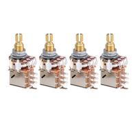 Musiclily Pro B250K Potenziometro Push Pull Ottone Metrico Split Standard Shaft 9,5mm Lineare Taper Pots per Chitarra Elettrica Basso (Set di 4)
