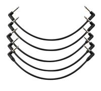 Musiclily Pro Cavi Patch per Effetti per Chitarra con Jack 6,35mm Strumenti Musicali TS Mono per Chitarra/Basso Effetto Pedale 30cm, Nero(5 Pezzi)