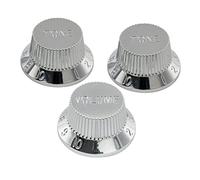 Musiclily Pro Dimensioni Pollici Manopole 1 Volume 2 Tono Knobs Set per Chitarra Elettrica USA Strat Style, Cromato