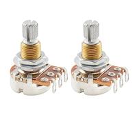 Musiclily Pro Filettatura Ottone Mini Metrica B1 Meg Split Shaft Potenziometro Linear Taper Pots per Chitarra Elettrica Basso (Set di 2)
