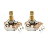 Musiclily Pro HD 2Pcs A25K Brass Metric Split Shaft Audio Taper Guitar Pots Set