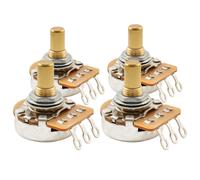Musiclily Pro HD 4Pcs A250K Brass Metric Solid Shaft Audio Taper Guitar Pots Set