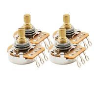 Musiclily Pro HD 4Pcs A250K Brass Metric Split Shaft Audio Taper Guitar Pots Set