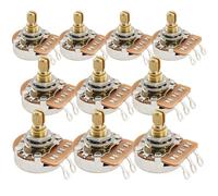 Musiclily Pro HD A1 Meg Potenziometro Ottone Metrico Split Short Shaft 6,5mm Audio Taper Pots per Chitarra Elettrica Basso(Set di 10)