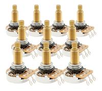 Musiclily Pro HD A1 Meg Potenziometro Ottone Split Long Shaft 19mm Audio Taper Pots per Chitarra Elettrica Basso(Set di 10)