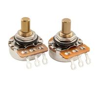 Musiclily Pro HD A250K+B250K Potenziometro Ottone Solid Short Shaft 1/4" Audio Lineare Taper Pots per Chitarra Elettrica Tele PB JB Basso (Set di 1A1B)