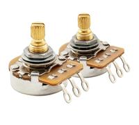 Musiclily Pro HD A250K+B250K Potenziometro Ottone Split Short Shaft 6,5mm Audio Lineare Taper Pots per Chitarra Elettrica ST Tele PB JB Basso(Set di 1A1B)