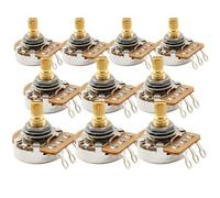 Musiclily Pro HD A250K Potenziometro Ottone Split Short Shaft 6,5mm Audio Taper Pots per Chitarra Elettrica Basso(Set di 10)